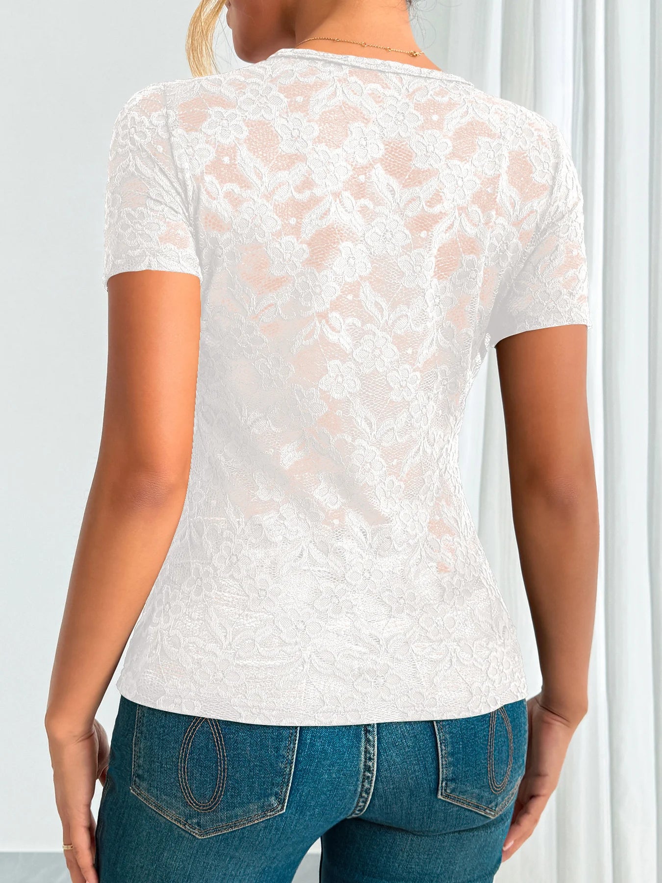Scallop Lace Fitted Top