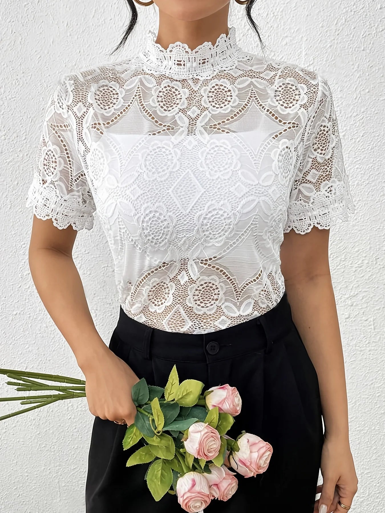 Elegant Floral Lace Top