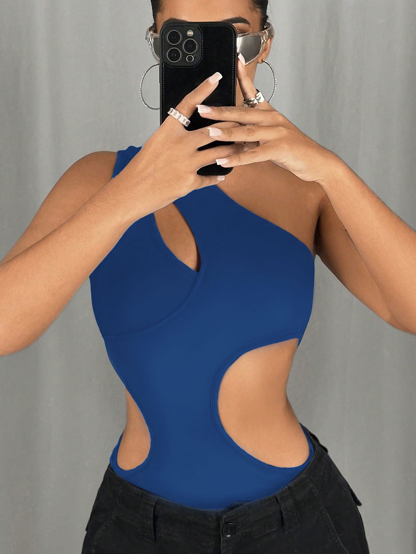 One-Shoulder Cut-Out Statement Bodysuit