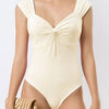 Twist Front Sweetheart Neck Bodysuit