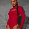 High Neck Cut-Out Long Sleeve Bodysuit