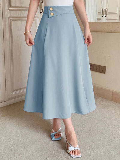 Women's High-Waist A-Line Midi Skirt