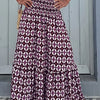 Women's Geometric Print Smocked Maxi Skirt