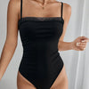 Women's Lace Trim Square Neck Bodysuit