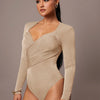 Women's Ruched Wrap Sweetheart Neck Bodysuit