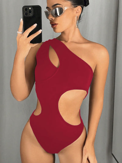 One-Shoulder Cut-Out Statement Bodysuit