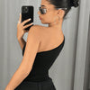 One-Shoulder Cut-Out Statement Bodysuit