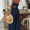 Textured Wide-Leg Cami Jumpsuit