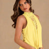 Women's Lace Insert Halter Neck Draped Bodysuit