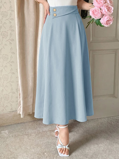 Women's High-Waist A-Line Midi Skirt
