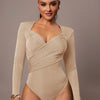 Women's Ruched Wrap Sweetheart Neck Bodysuit