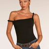 Women's One-Shoulder Twist Strap Bodysuit
