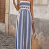 Women's Strapless Printed Wide-Leg Jumpsuit