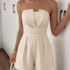 Women's Strapless Pleated Waist Playsuit