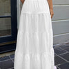 Women's Tiered Drawstring Maxi Skirt