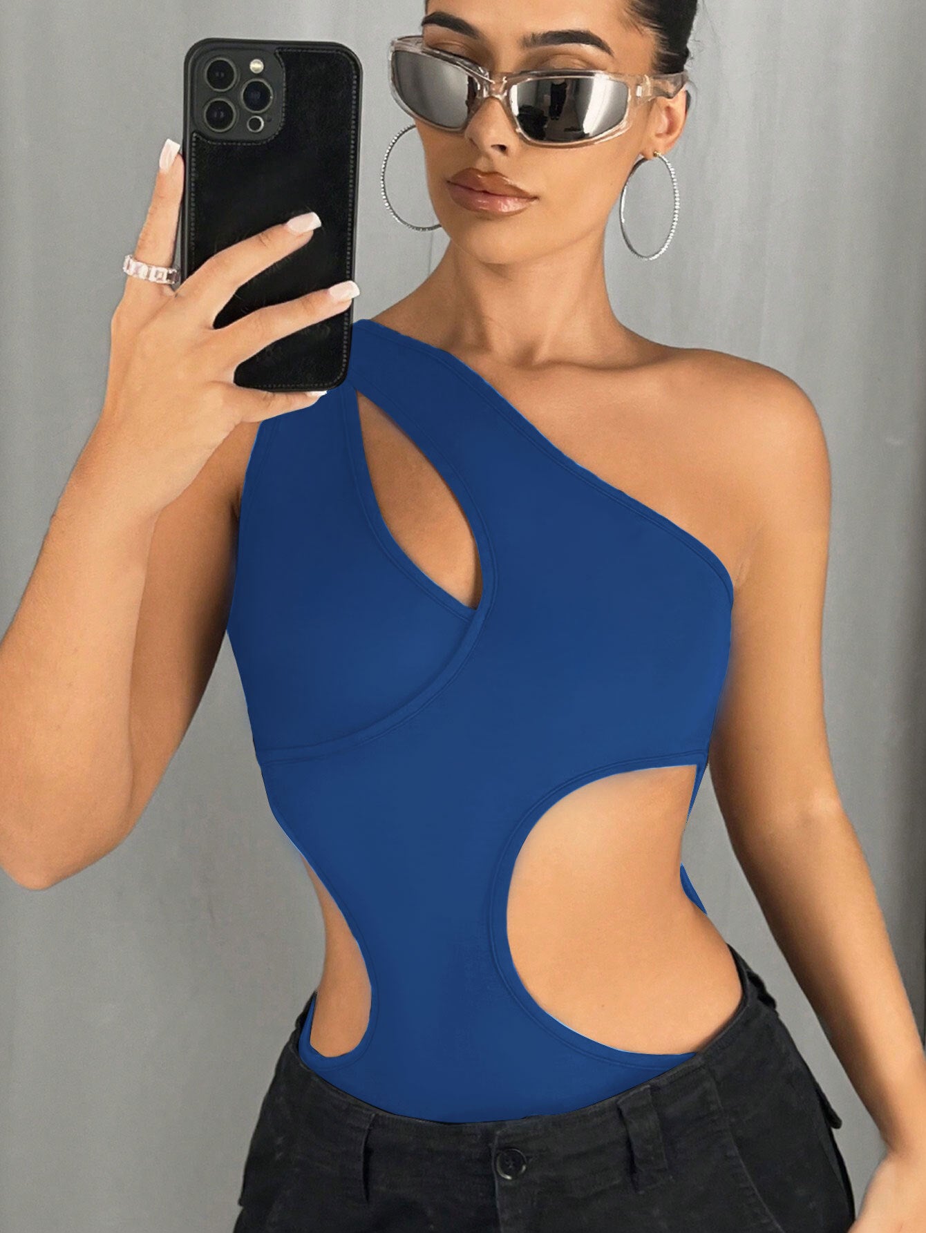 One-Shoulder Cut-Out Statement Bodysuit