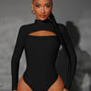 High Neck Cut-Out Long Sleeve Bodysuit