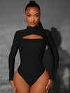 High Neck Cut-Out Long Sleeve Bodysuit