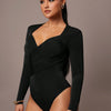 Women's Ruched Wrap Sweetheart Neck Bodysuit