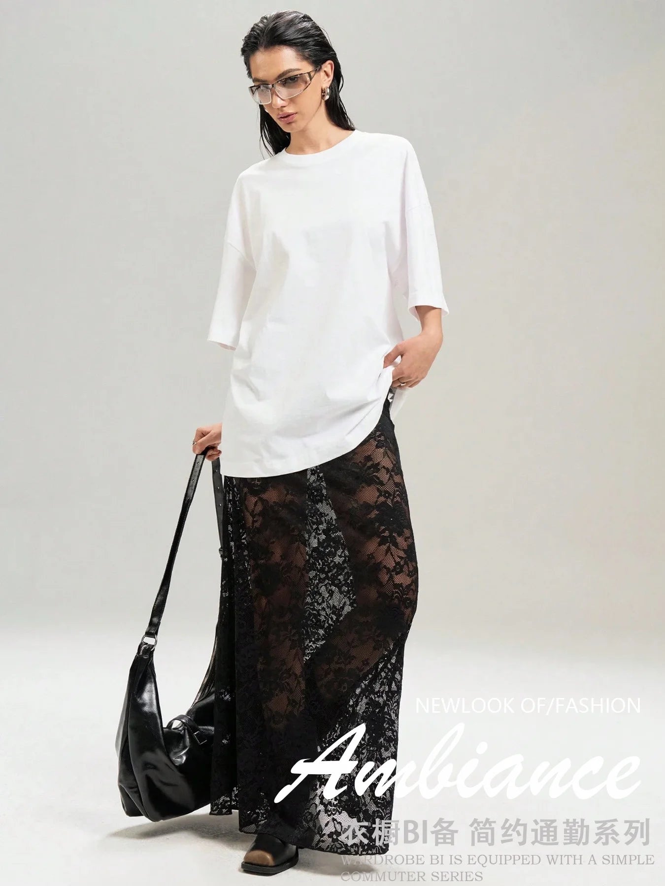 Women's Sheer Floral Lace Maxi Skirt