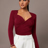 Women's Ruched Wrap Sweetheart Neck Bodysuit