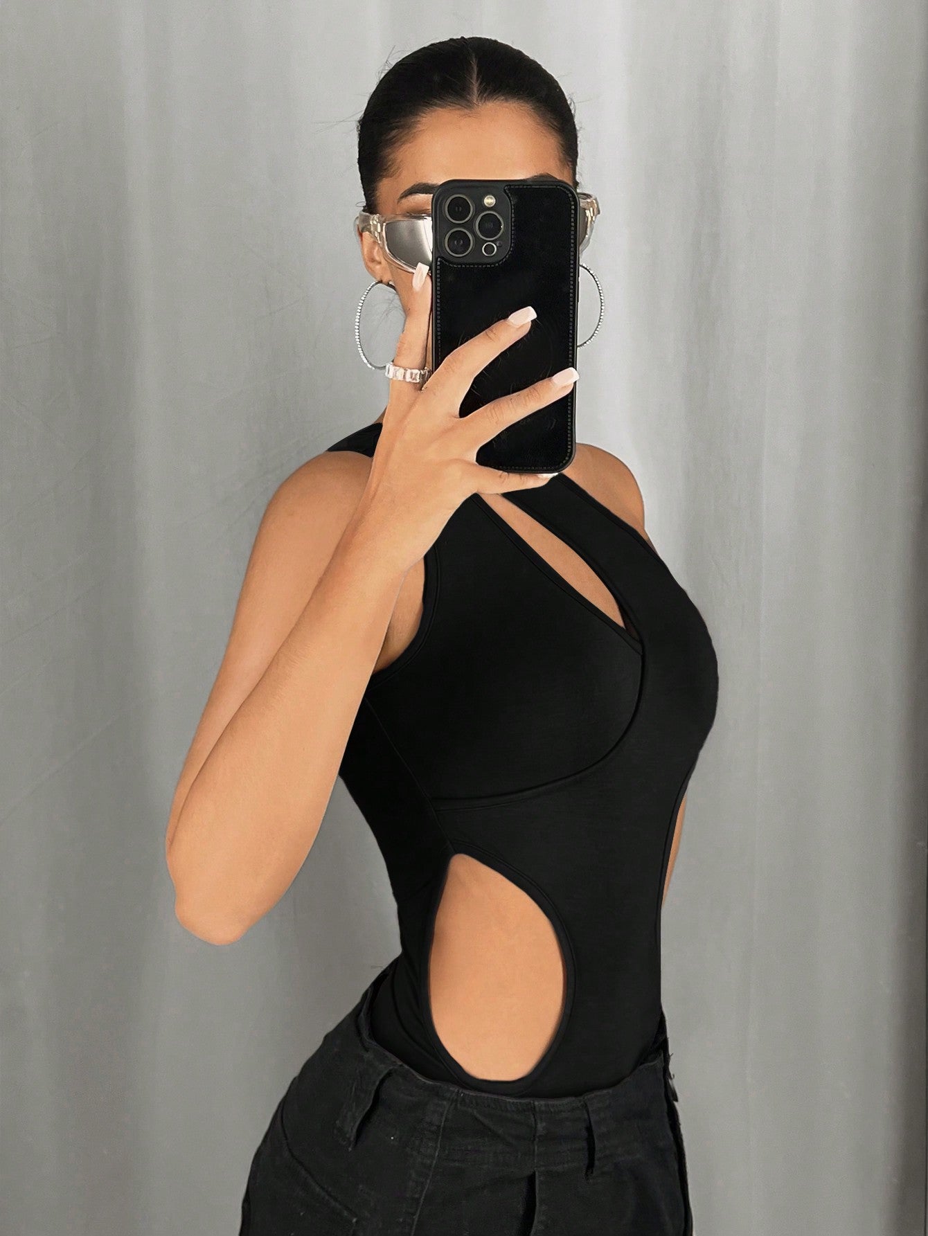 One-Shoulder Cut-Out Statement Bodysuit