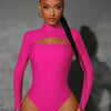 High Neck Cut-Out Long Sleeve Bodysuit