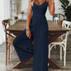 Textured Wide-Leg Cami Jumpsuit
