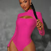 High Neck Cut-Out Long Sleeve Bodysuit