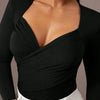 Women's Ruched Wrap Sweetheart Neck Bodysuit