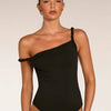 Women's One-Shoulder Twist Strap Bodysuit