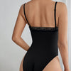 Women's Lace Trim Square Neck Bodysuit