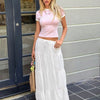 Women's Tiered Drawstring Maxi Skirt