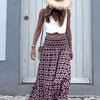 Women's Geometric Print Smocked Maxi Skirt