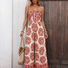 Women's Boho Print Strapless Wide-Leg Jumpsuit
