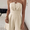 Women's Strapless Pleated Waist Playsuit