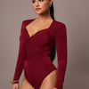 Women's Ruched Wrap Sweetheart Neck Bodysuit