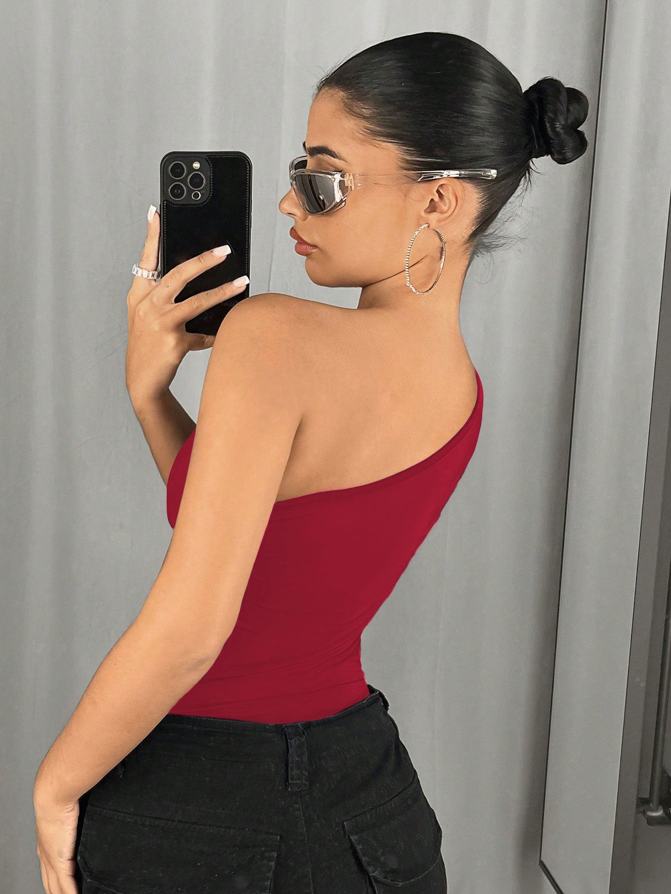 One-Shoulder Cut-Out Statement Bodysuit