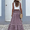 Women's Geometric Print Smocked Maxi Skirt