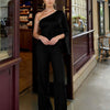 One-Shoulder Bow Detail Wide-Leg Jumpsuit