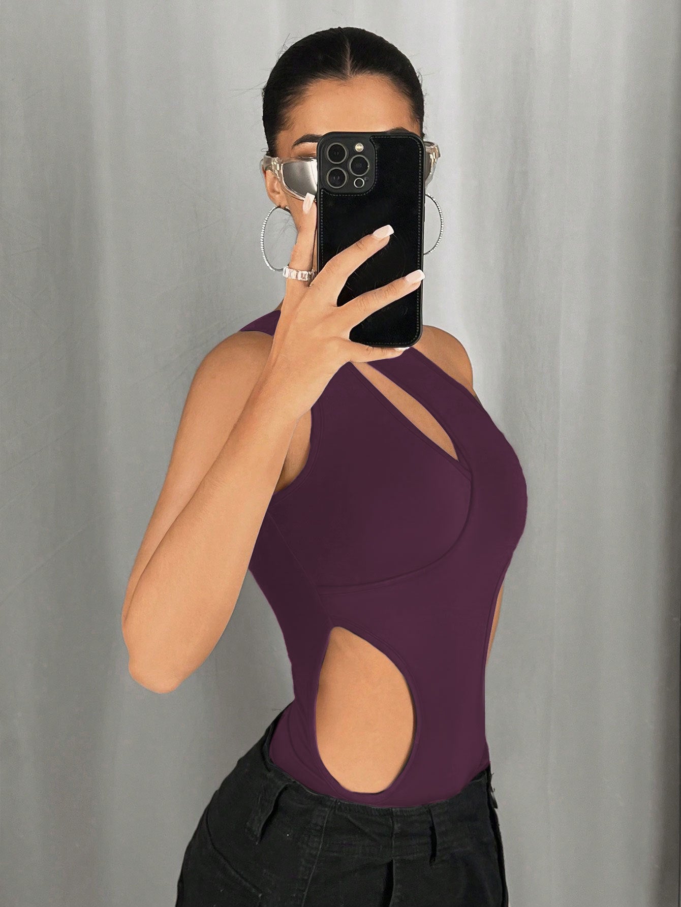 One-Shoulder Cut-Out Statement Bodysuit