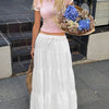 Women's Tiered Drawstring Maxi Skirt