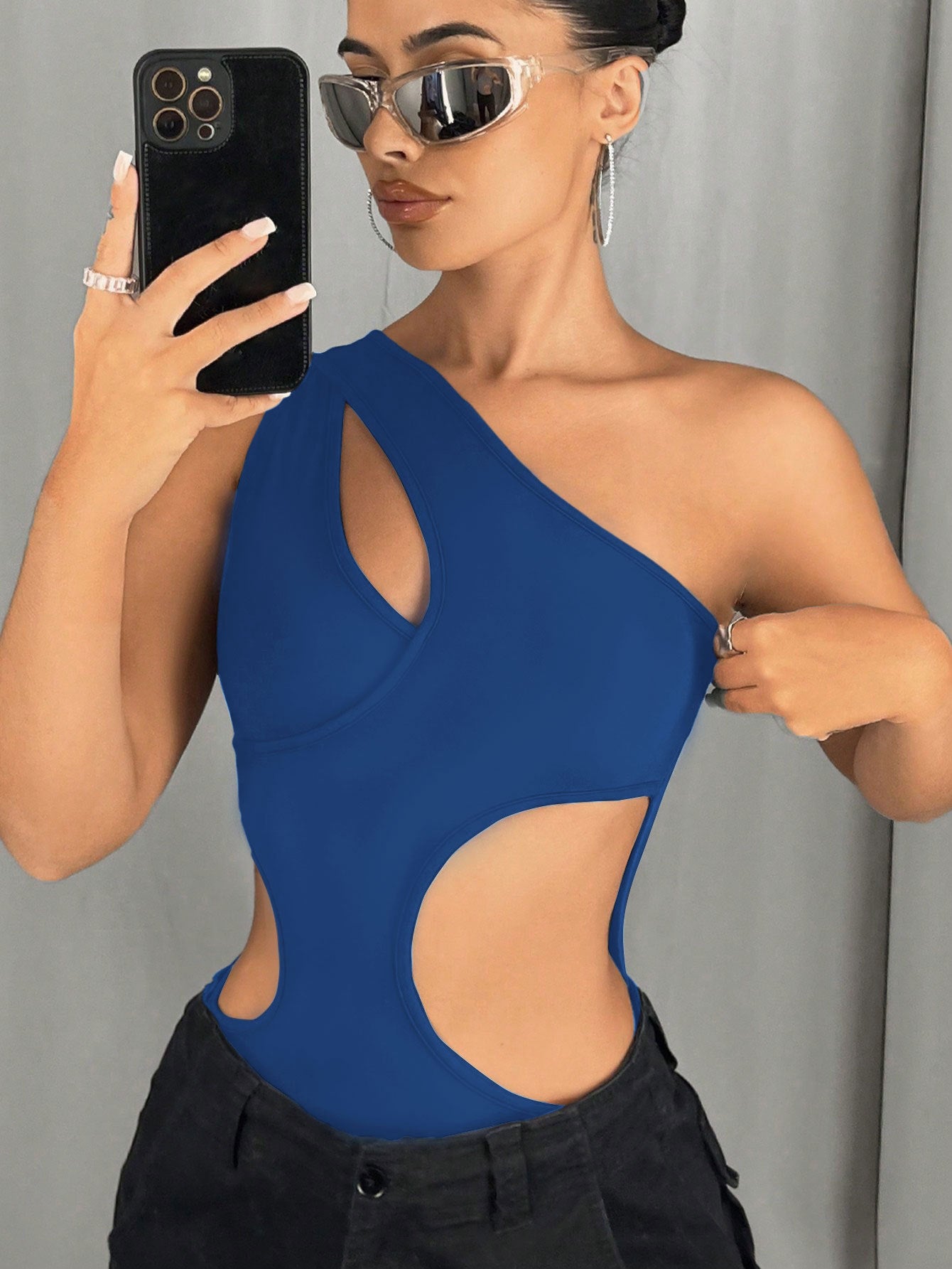 One-Shoulder Cut-Out Statement Bodysuit