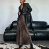 Women's Leopard Print A-Line Maxi Skirt
