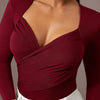 Women's Ruched Wrap Sweetheart Neck Bodysuit