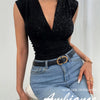 Midnight Spark Wrap Top