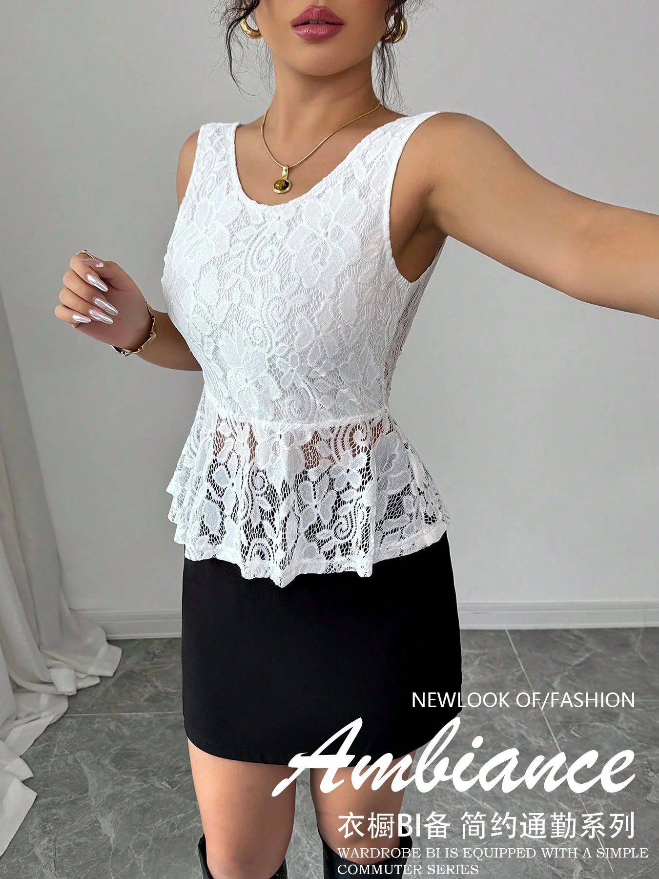 Grace Lace Peplum Top