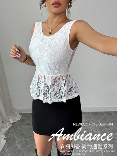 Grace Lace Peplum Top