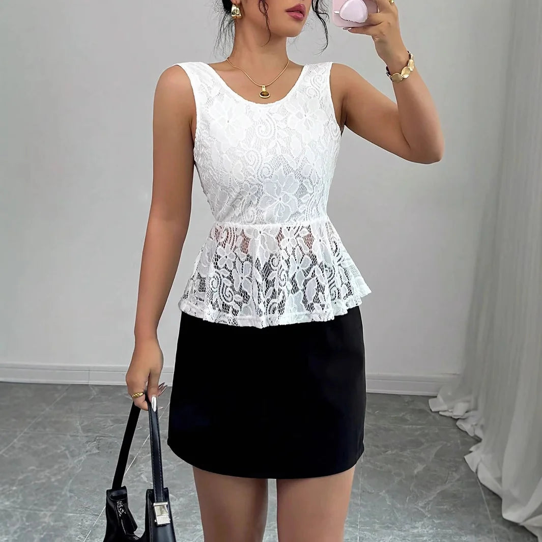 Grace Lace Peplum Top