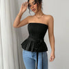 Rosette Peplum Tube Top
